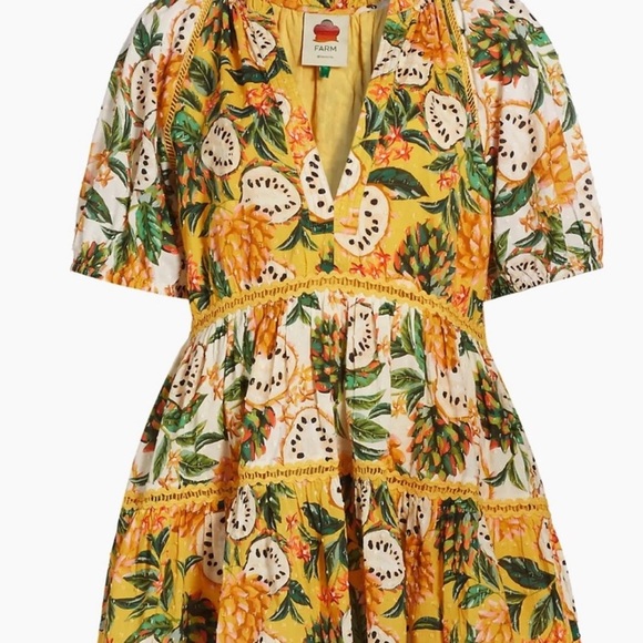 Farm Rio Yellow Biriba Mix Mini Dress - Picture 3 of 11